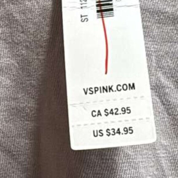 NWT PINK Victoria’s Secret V-Neck Football Tee Long Sleeve T-Shirt S/P - Picture 5 of 5